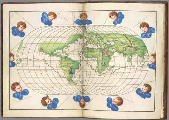 Battista Agnese: Map of the World with Magellan's Route